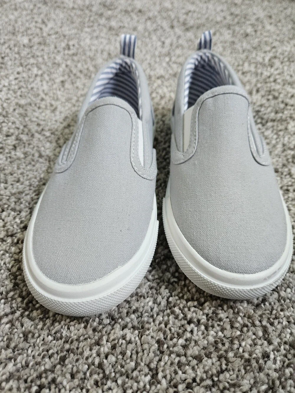 Old Navy Kids Slip-On Canvas Sneakers - Light Gray and White